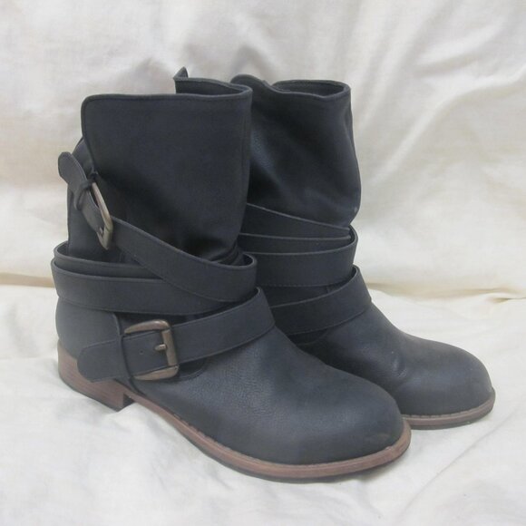 Crown Vintage Shoes - Crown Vintage Black Shoes With Black Straps- 1 Inch Heels